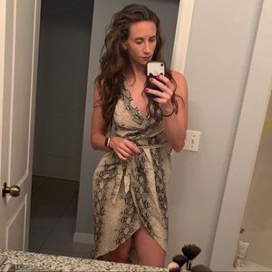 Snakeskin wrap dress